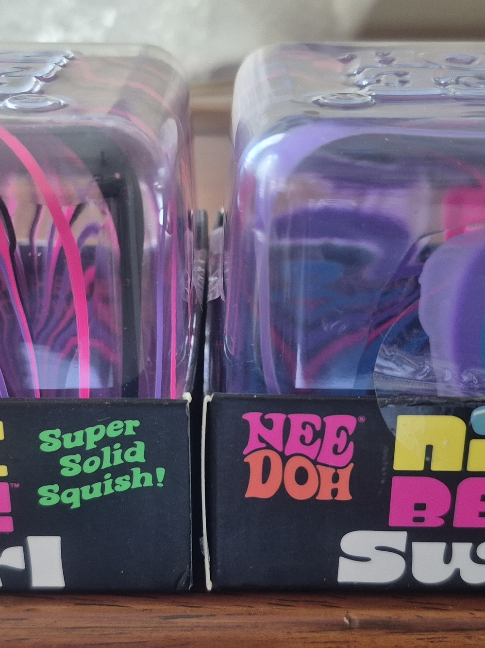 NeeDoh Nice Berg Swirl Set of 2 Super Solid Squish Cube Schylling New NIB
